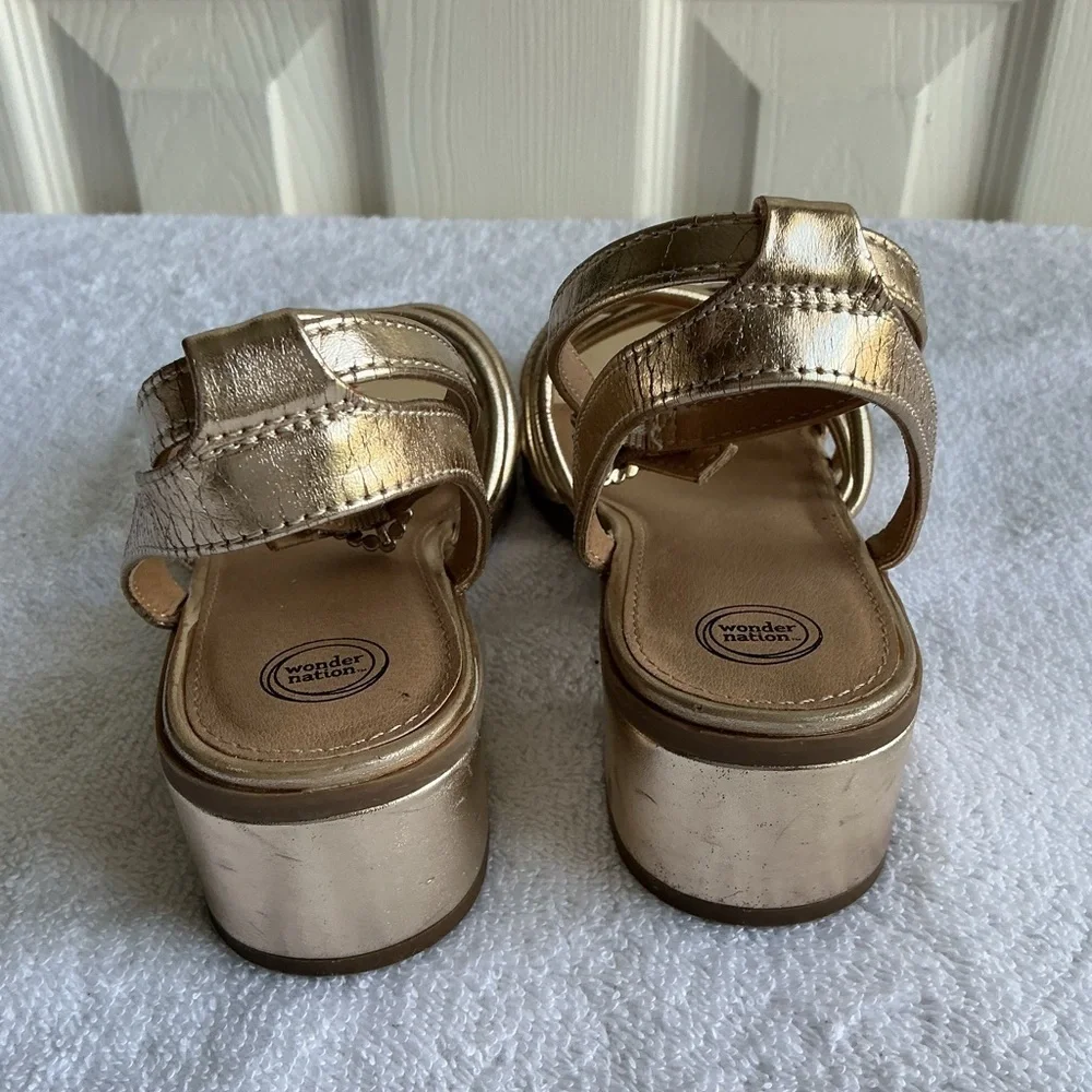 Wonder Nation Gold Strappy Kids Sandals